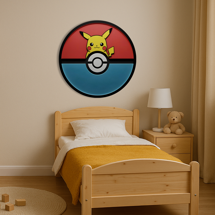 Drevený obraz s UV potlačou - Pokemon Pikachu