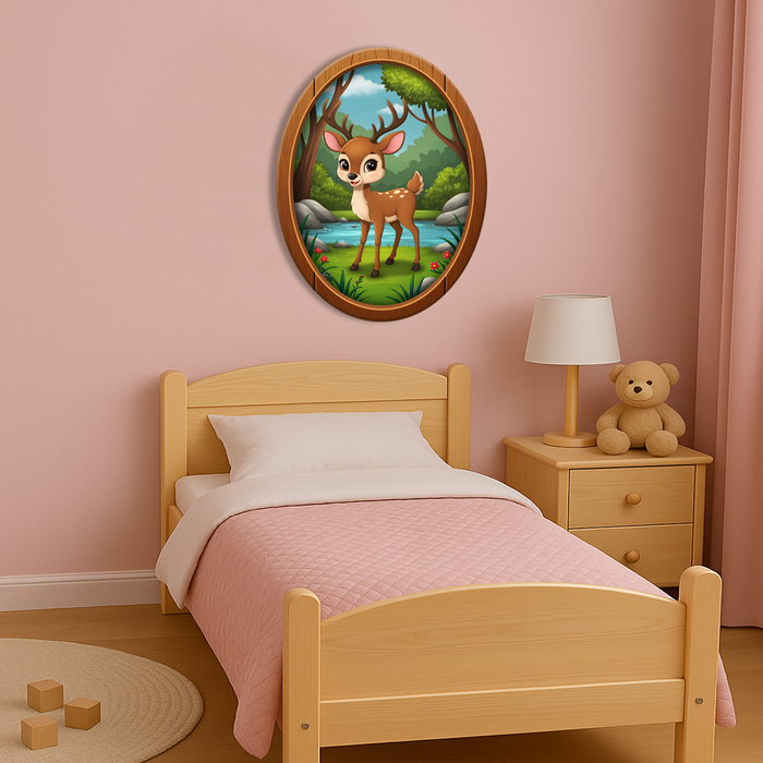 Tablou din lemn cu imprimare UV - Bambi