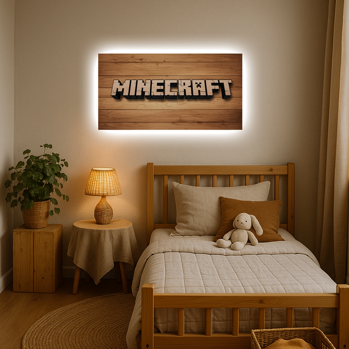 Luminous poster - Minecraft town sign - Night Lamp