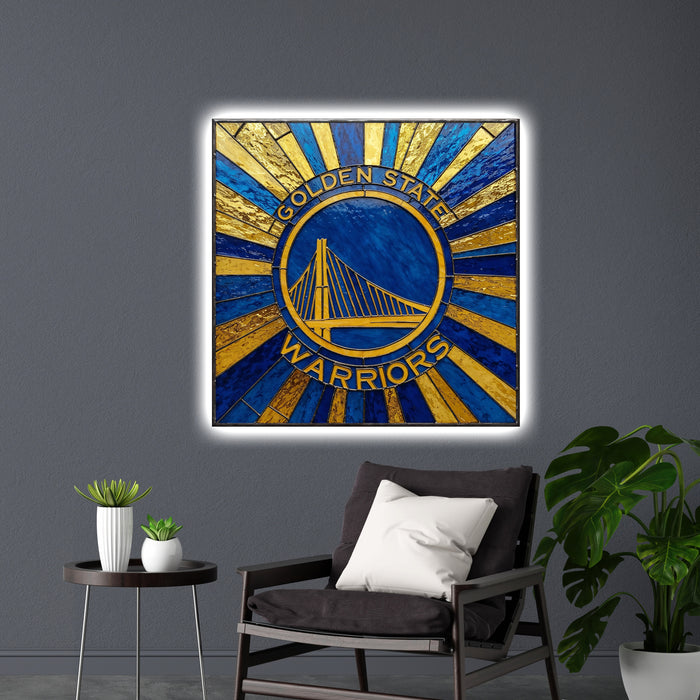 Žiariaci obraz Golden State Warriors - Štýl skla