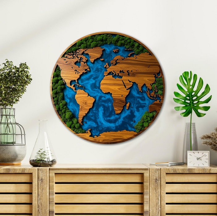 Obraz Moss HDF - Globe