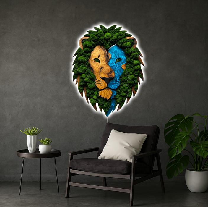 Shining Moss poster Lion face