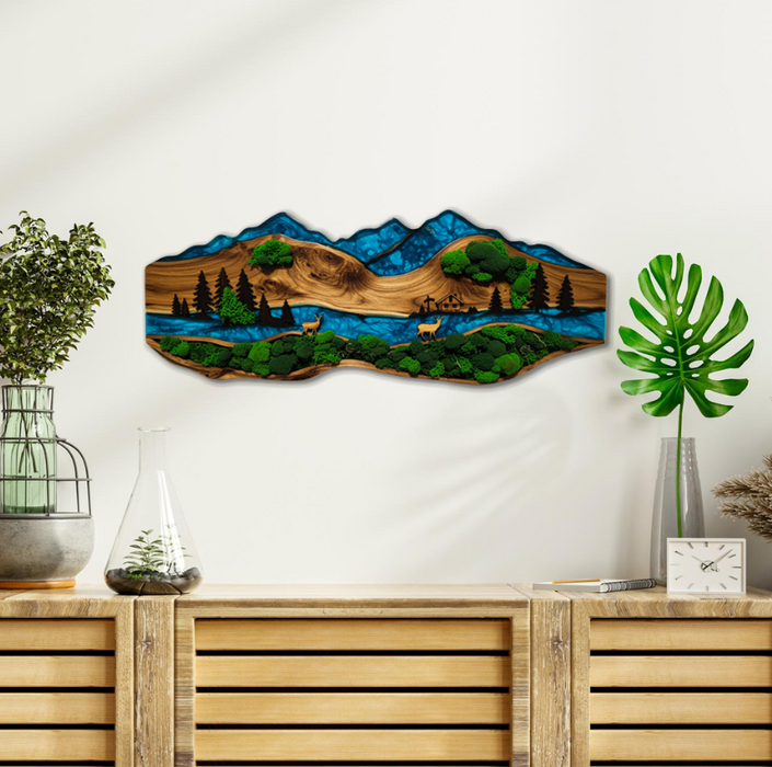 Moss HDF poster - Blue Nature