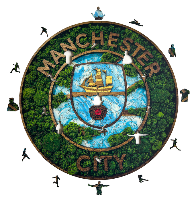 Manchester City - mușchi - Puzzle din lemn