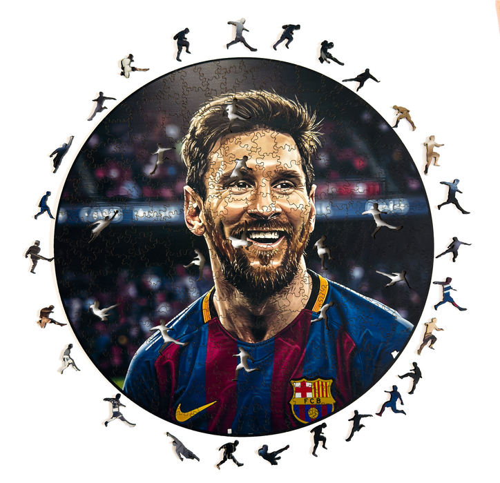 Lionel Messi - portrét - drevené puzzle