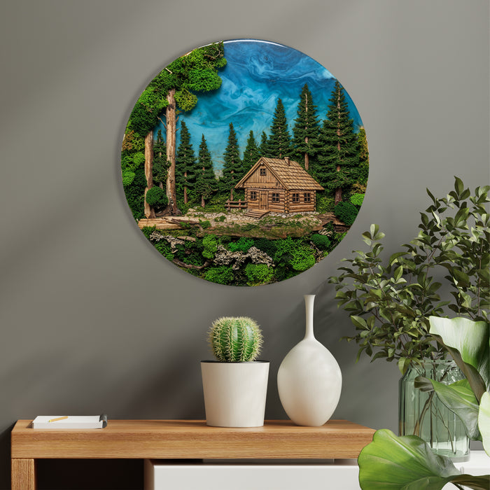 Wooden UV printed poster - Mountain Chalet