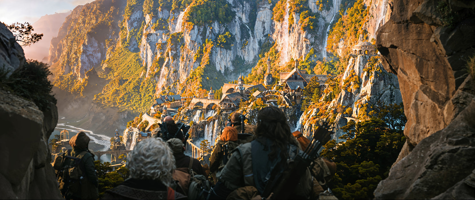 Hobbit Rivendell - svet Pána prsteňov - drevené puzzle
