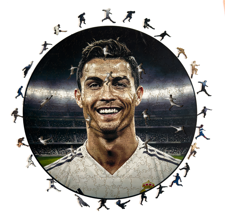 Cristiano Ronaldo - portrét - drevené puzzle