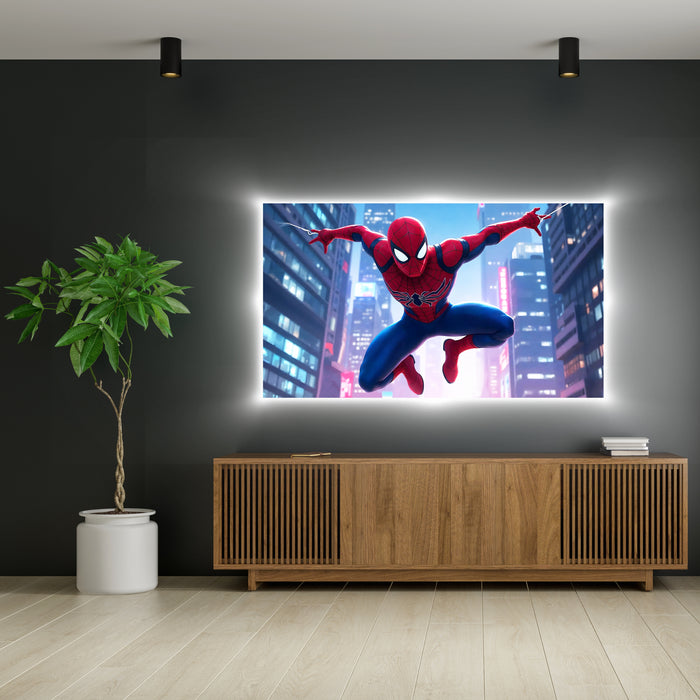 Žiariaci obraz - Spiderman v meste