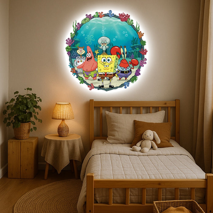 imagine iluminată din spate- SpongeBob și prietenii