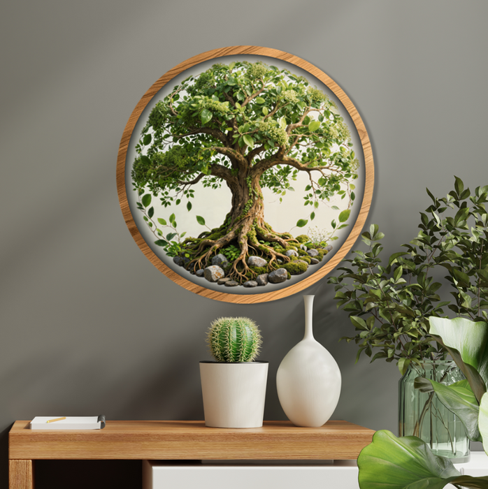 Wooden LED printed poster - Tree of Life Natural