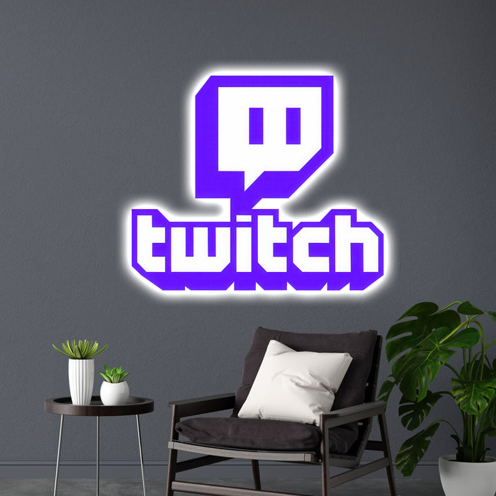 Svítící obraz - Twitch logo