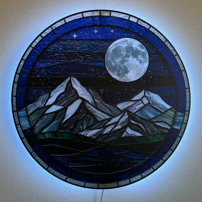 Shining poster - Mountain Moon - glass stylized