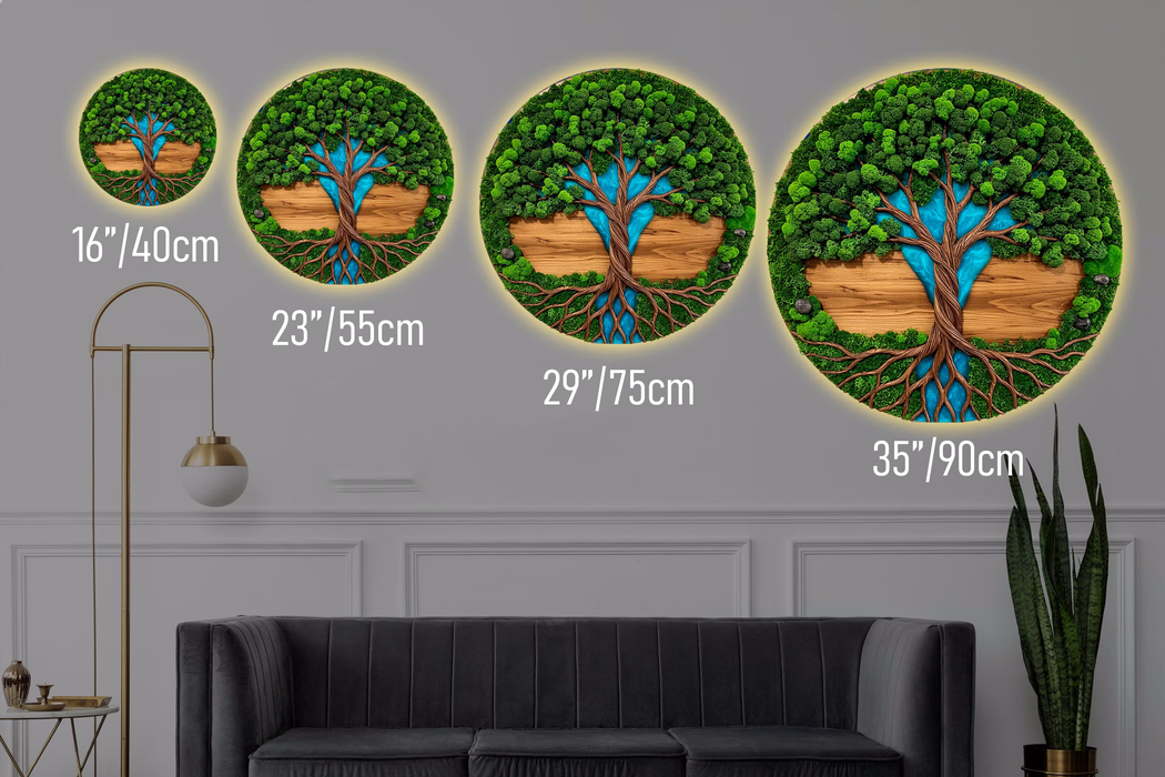 Imagine HDF cu mușchi- Set de trei panouri - natură muntoasă