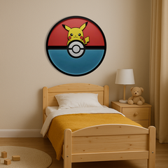 Drevený obraz s UV potlačou - Pokemon Pikachu