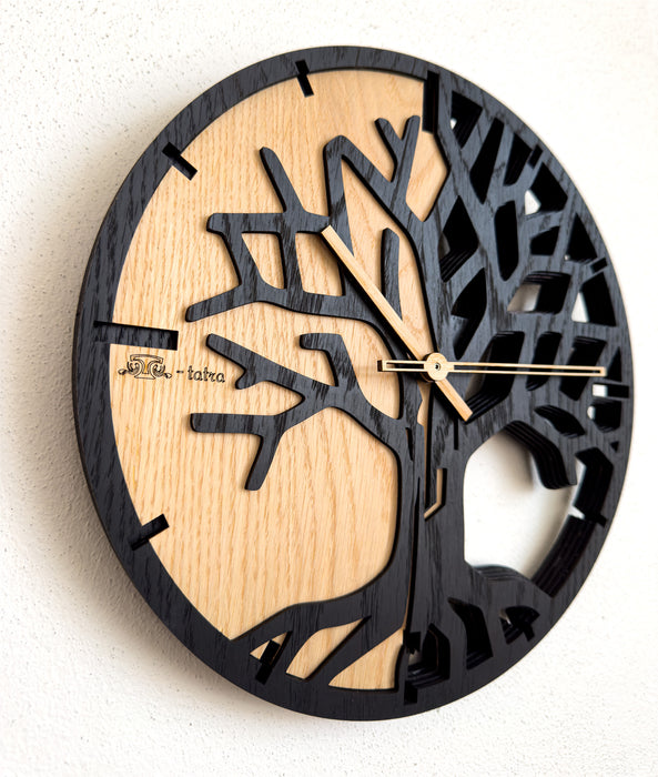 Orologio 3D in Rovere T-Tatra – "Albero della Vita"