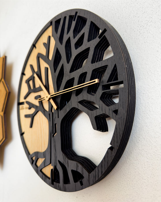 Orologio 3D in Rovere T-Tatra – "Albero della Vita"
