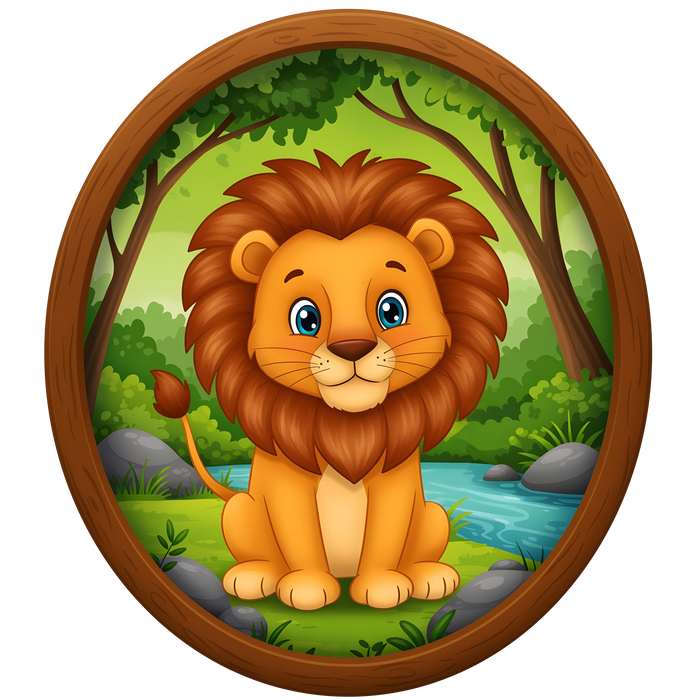 Wooden UV printed poster - Lion Leo