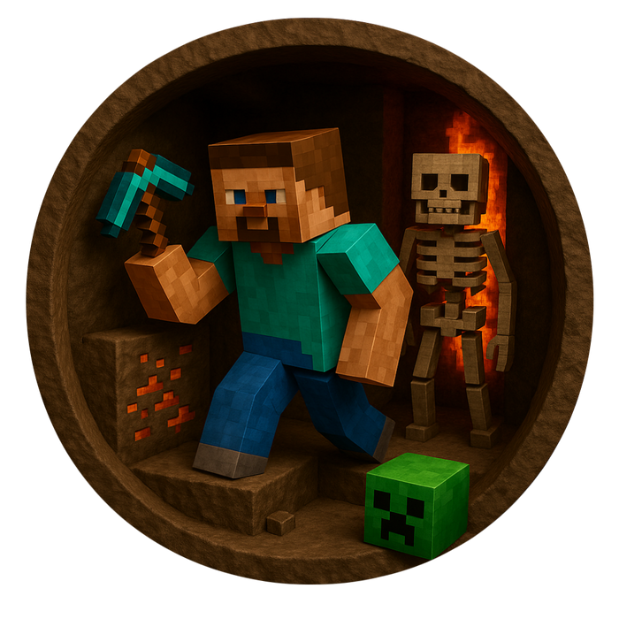 Svietiaci obraz - nočná lampa - Minecraft 