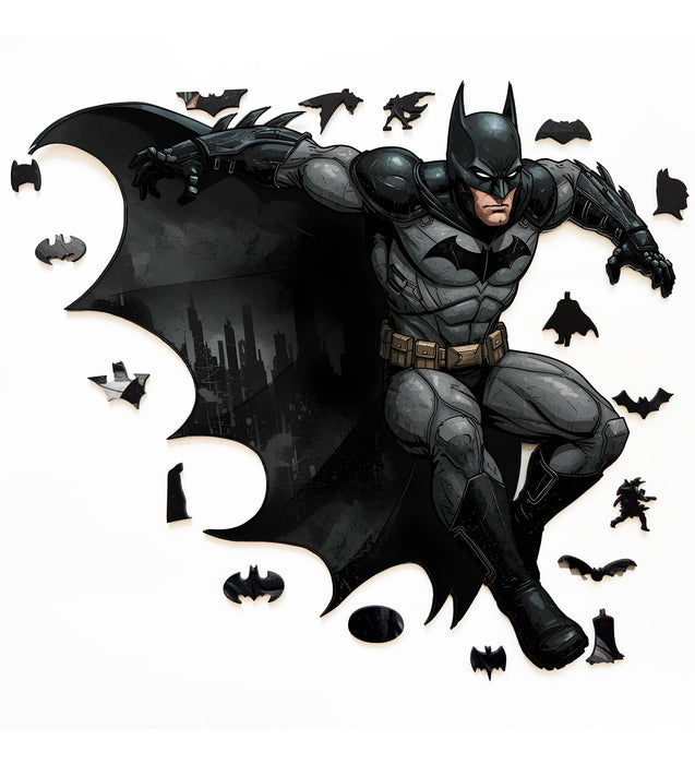 Batman v meste Gotham - drevené puzzle