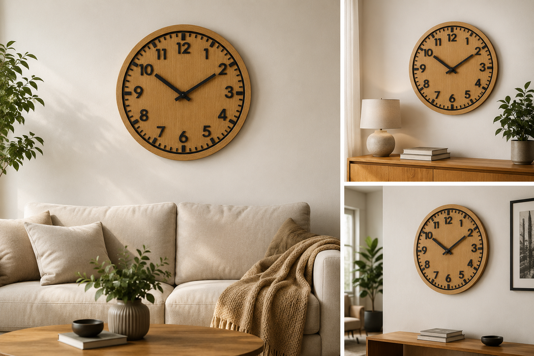 3D Dubové drevené hodiny Siena 30cm-50cm-84cm
