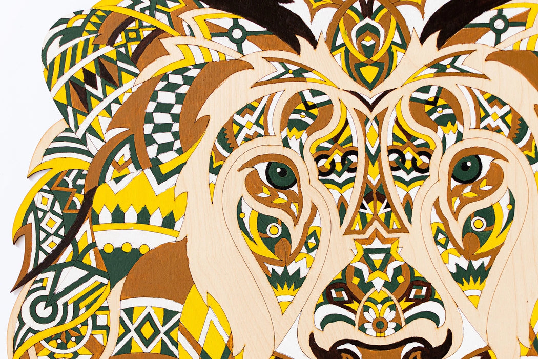 Drevená maľovacia sada – Mandala Lev