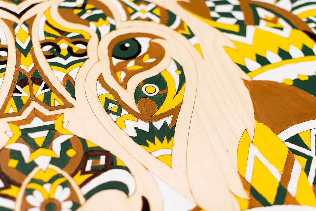 Drevená maľovacia sada – Mandala Lev