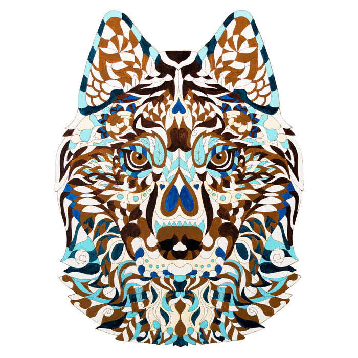 Wooden Painting Kit – Mandala Wolf