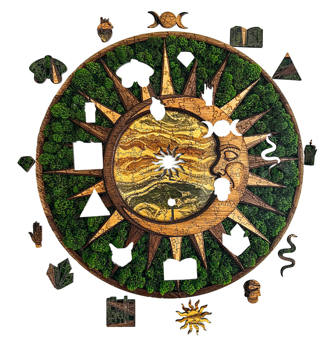Sun - moss - Wooden Jigsaw Puzzle