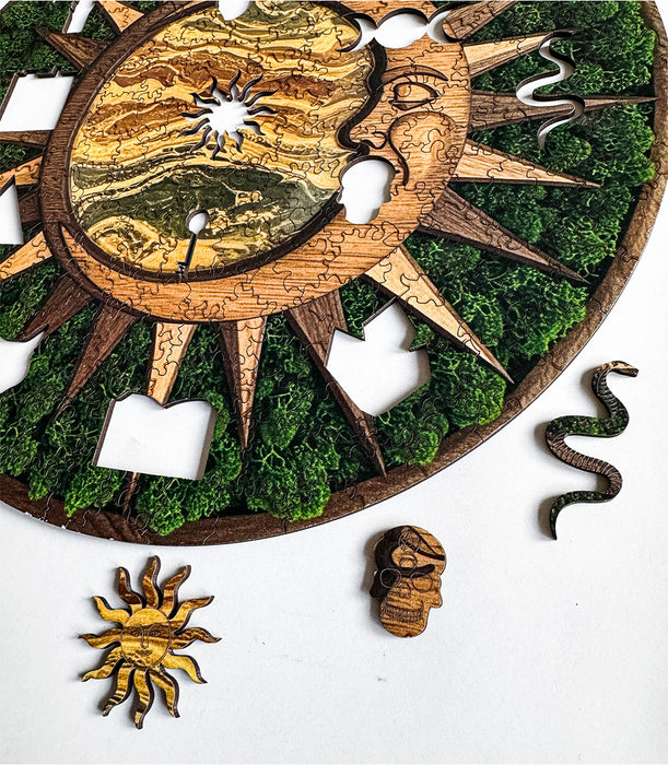 Sun - moss - Wooden Jigsaw Puzzle