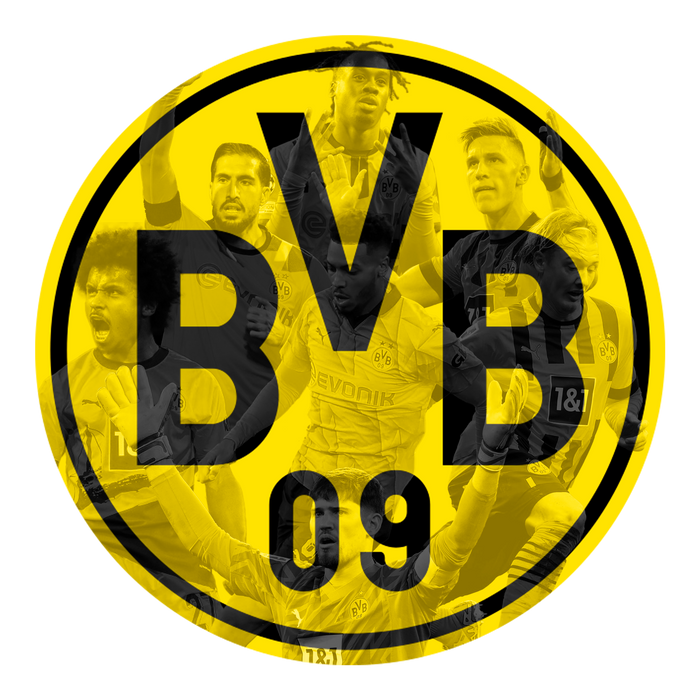 Farebný HDF obraz logo Borussia Dortmund