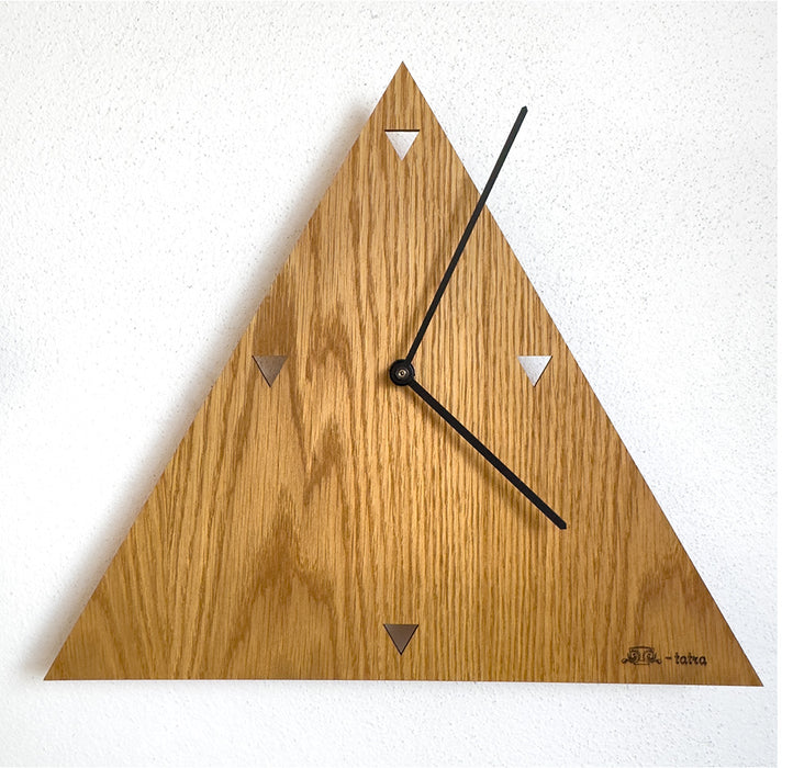 Dubové drevené hodiny T-Tatra Triangel 30cm-50cm-84cm