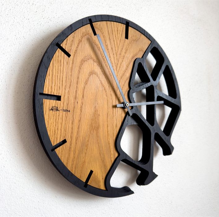 Realizzazione su ordinazione – Orologio da parete 3D in legno di quercia T-Tatra 30cm/50cm/84cm
