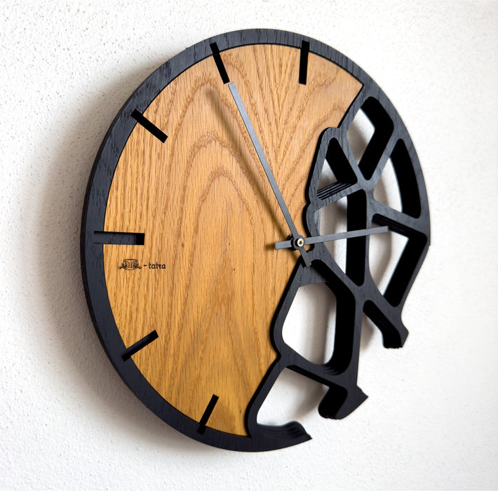 3D Dubové drevené hodiny T-Tatra Terra 30cm-50cm-84cm