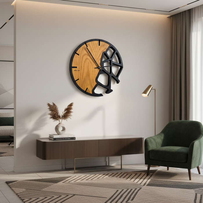 3D Dubové drevené hodiny T-Tatra Terra 30cm-50cm-84cm