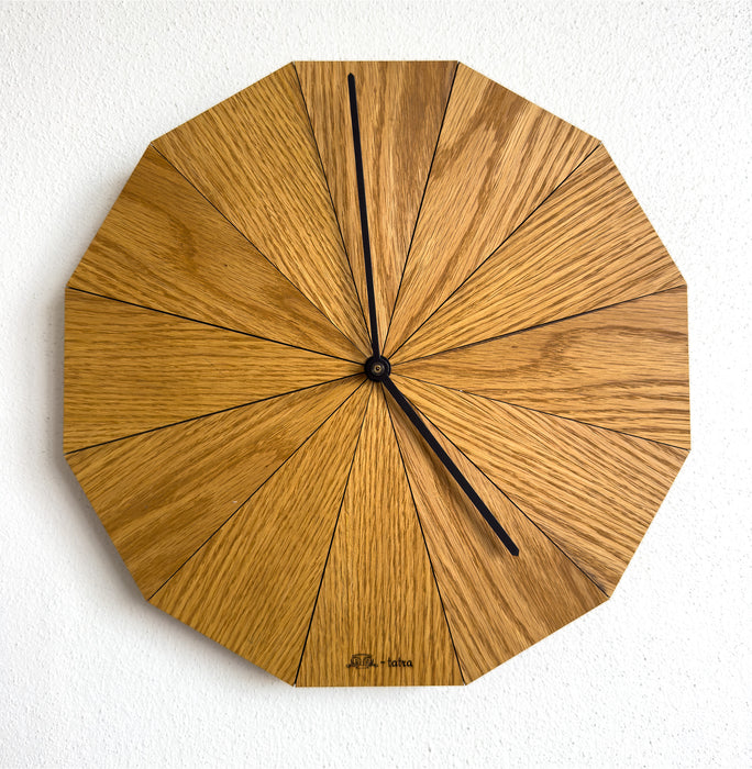 Dubové drevené hodiny T-Tatra Triangenom- 30cm-50cm-84cm