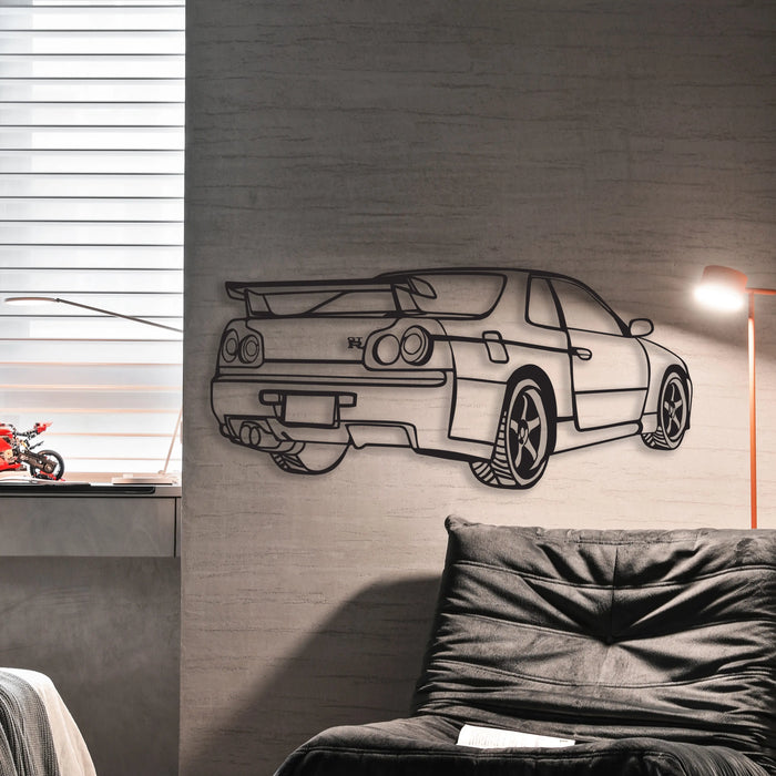 Dřevěná nástěnná dekorace - Nissan Skyline