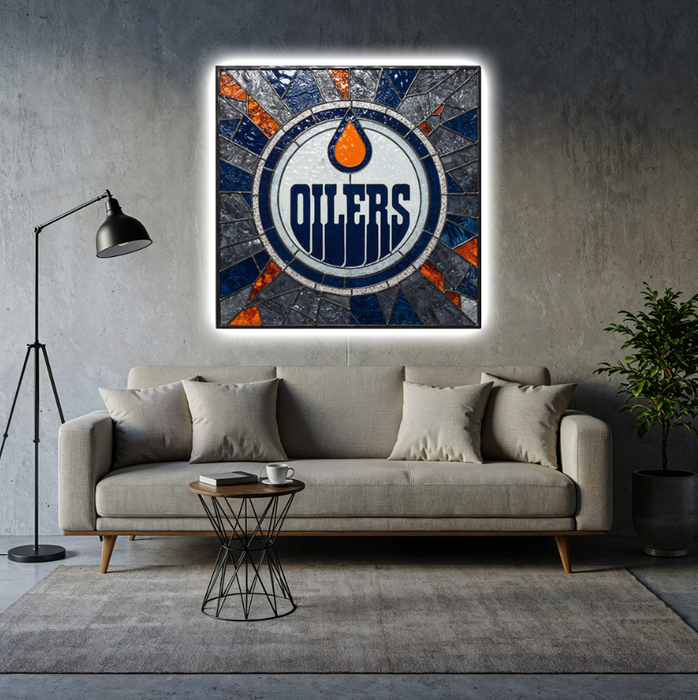 Shining poster Edmonton Oilers - Glass stylized