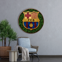 Dřevěný mechový obraz  - FC Barcelona