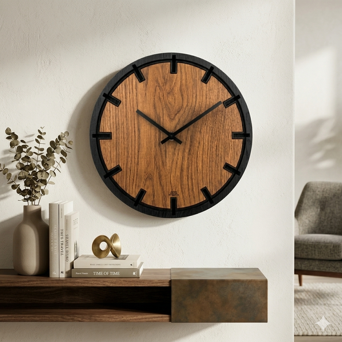 Bürger – Handgefertigte 3D Eichenholz Wanduhr | 30cm | 50cm | 84cm
