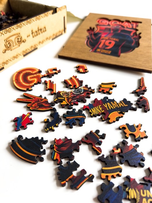 Lamine Yamal - GOAT - drevené puzzle