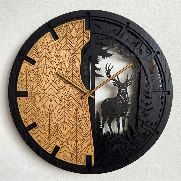 Orologio in Rovere T-Tatra il cervo | 30cm | 50cm | 84cm