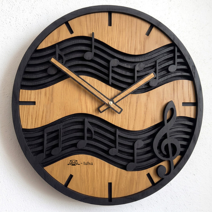 Orologio in Rovere T-Tatra Note Musicali  | 30cm | 50cm | 84cm