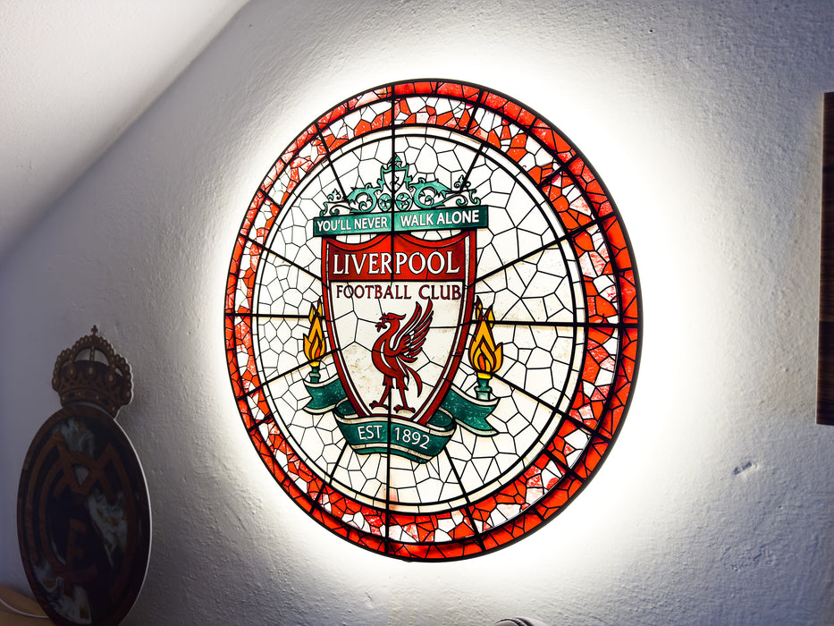 Svietiaci obraz Logo Liverpool - Sklenený efekt