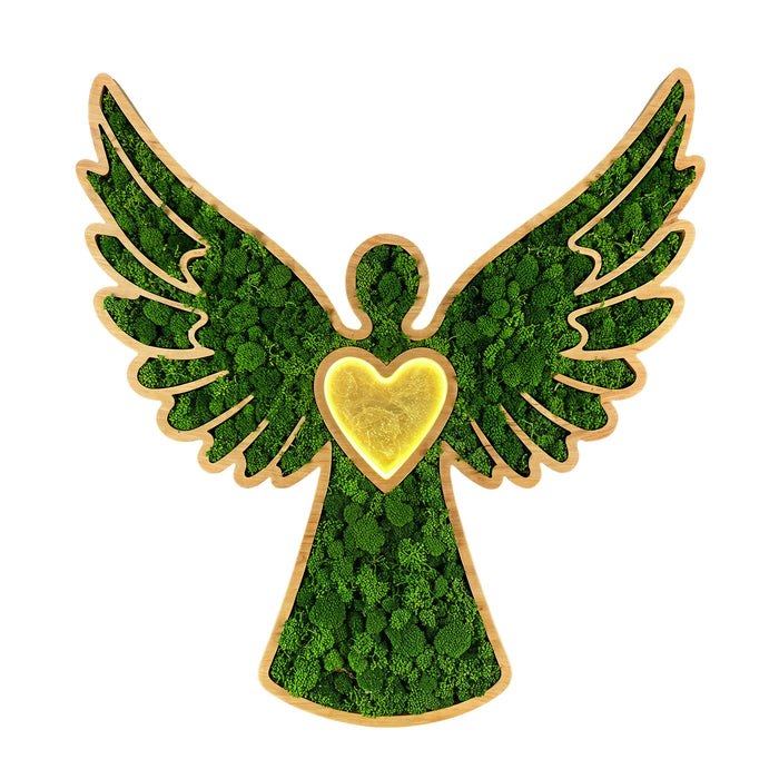 Wooden UV printed poster - Angel with a Yellow Heart