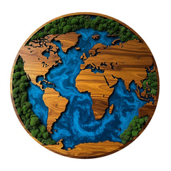 Globe - moss - Wooden Jigsaw Puzzle