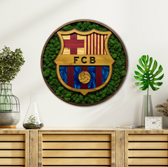 Machový drevený obraz - FC Barcelona