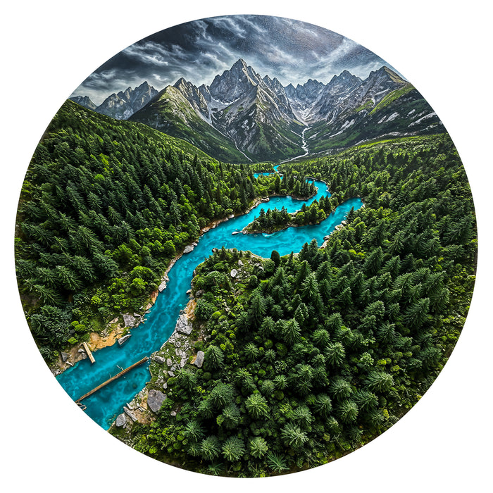 Wooden UV printed poster - Mountain - moss