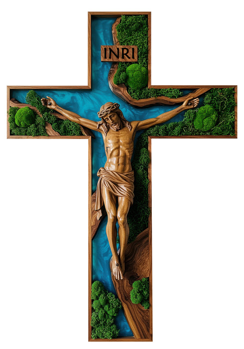 Shining Moss poster - Jesus on Cross