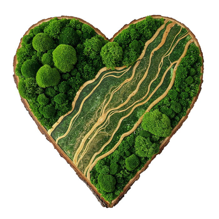 Wooden UV printed poster - Moss Heart
